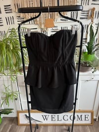 Image 1 of black strapless dress 