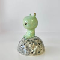 Image 4 of Ceramic Cute Alien on the Moon Art Toy