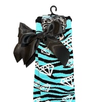 Image 2 of zebra diamond socks *blue*