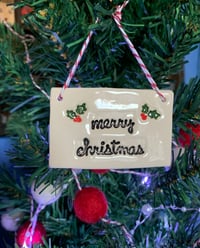 Image 1 of Merry Christmas Holly Tile decoration