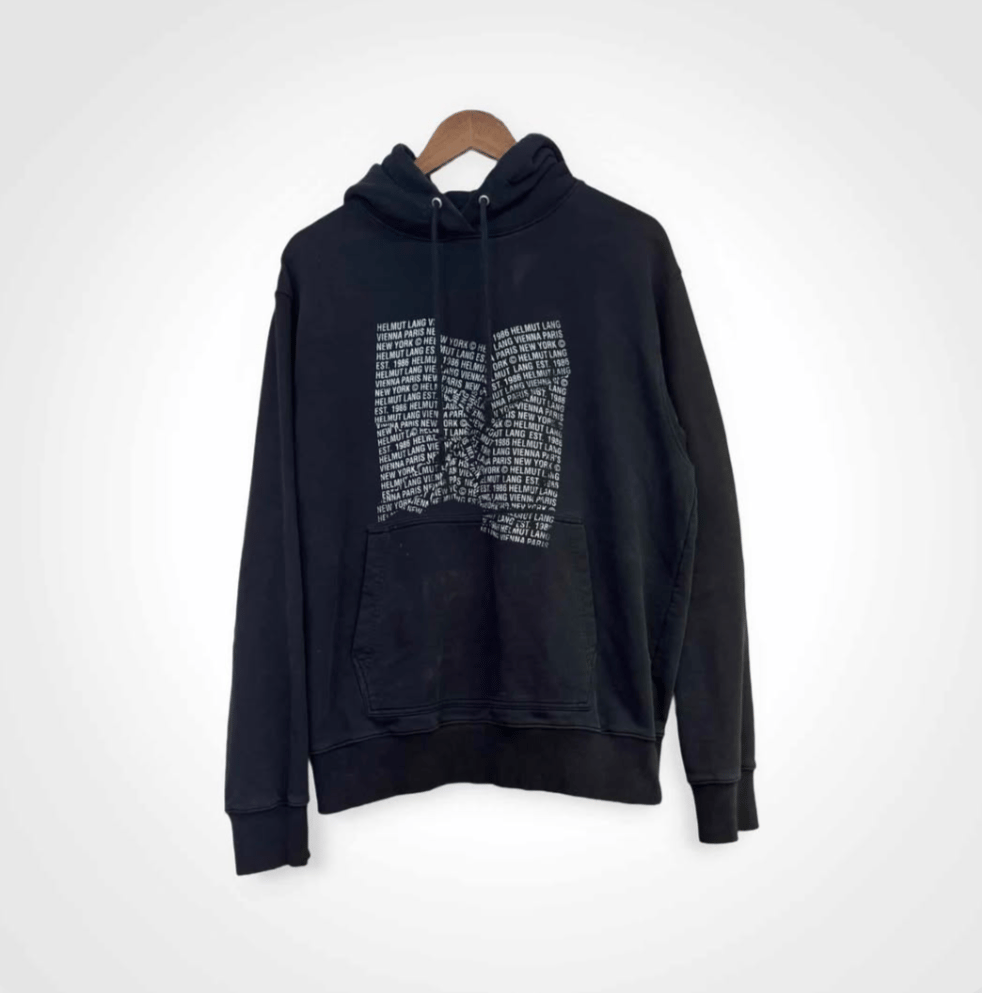 Image of Helmut Lang Black Crumple Hoodie 