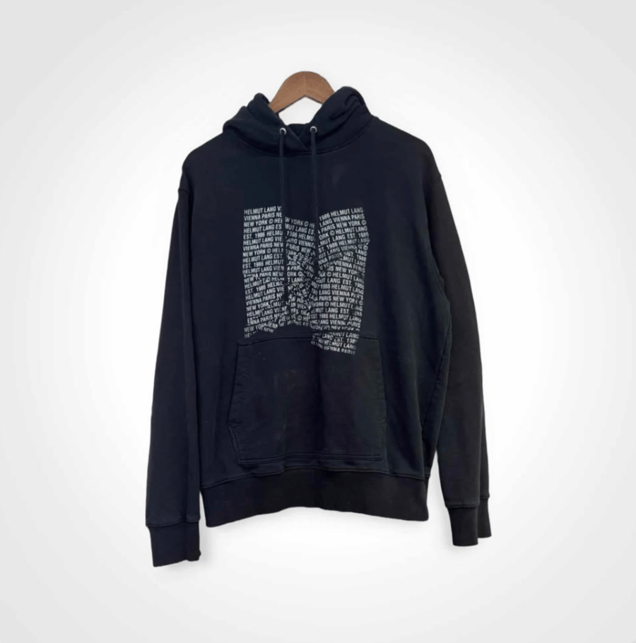 Image of Helmut Lang Black Crumple Hoodie 