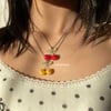 cherry twin necklaces