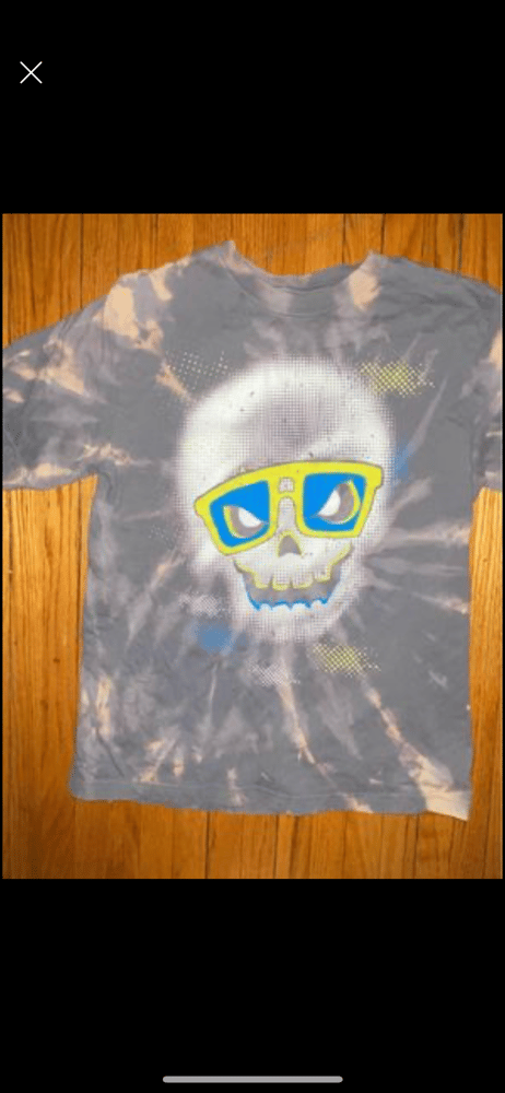 Image of Skull bleach dyed shirt 