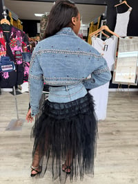 Image 2 of Studded Luxe Denim Jacket