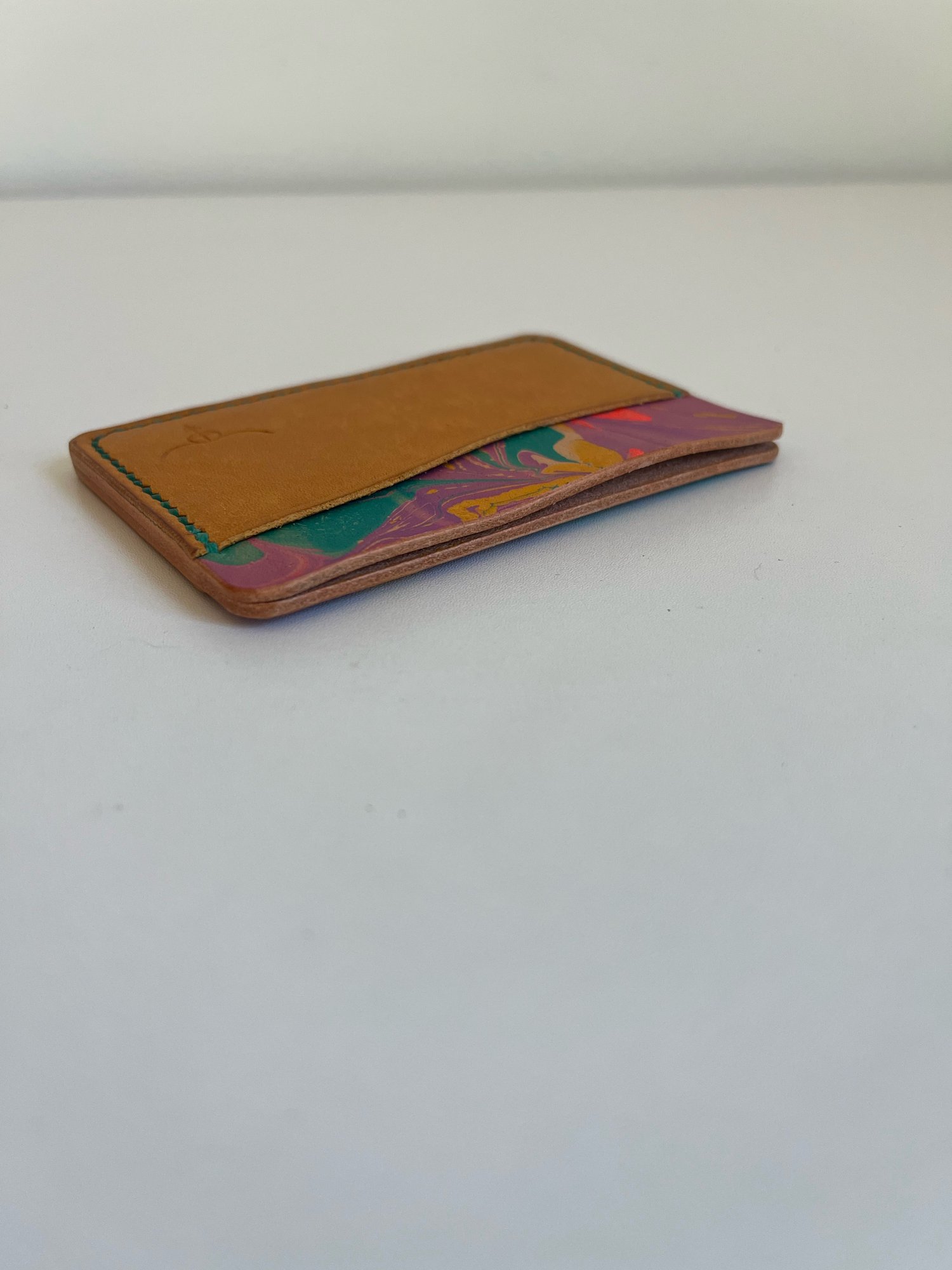 Image of Yellow Pueblo/Purple Marbled Horizontal Cardholder 