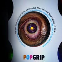 Image 3 of Custom Swappable Phone Grip for smartphones, reflective pupil glow in the dark OOAK (one of a kind)