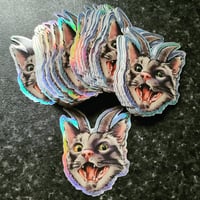 Image 2 of Horned Cat Vinyl Sticker