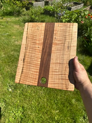 Curly and spalted maple/walnut serving board 2 