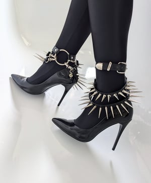 Image of MADE TO ORDER - Heavy Metal Spiked Bootstraps (One Size)