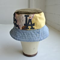 Image 1 of Reworked Reversible Bucket Hat 40s Quilt x LAMedium