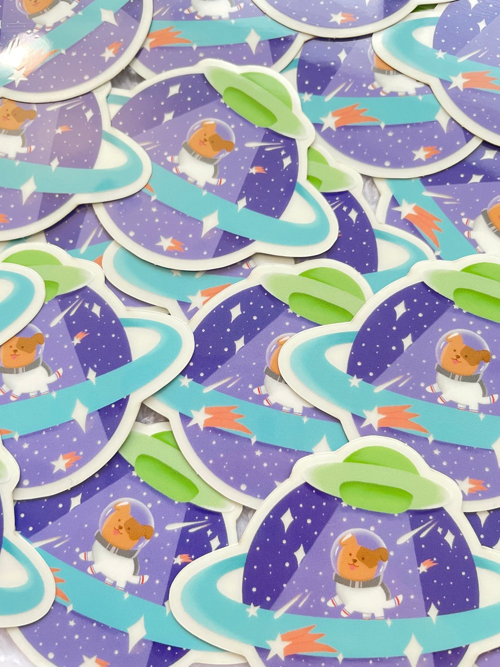 Image of Space Dog Glow in the Dark Sticker