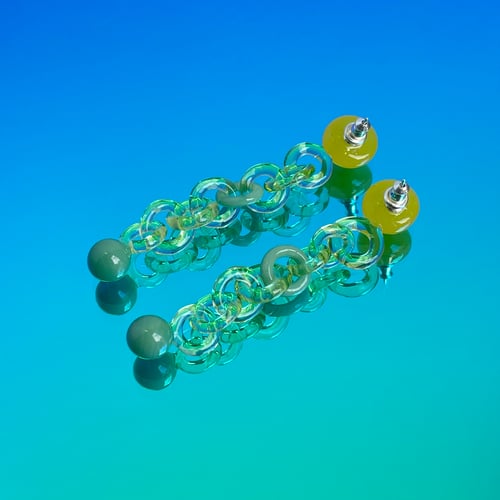 Image of Yellow Dot Chain Studs