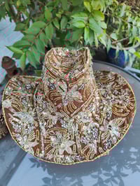 Image 2 of Dolly cowboy hat - recycled sari fabric Brown