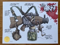 AK47 sample print.. A3 on watercolour paper  Cheo Signed and Stamped Print