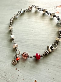 Image 10 of labradorite tourmaline and ruby charm bracelet