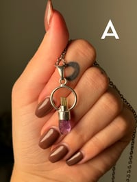 Image 1 of AMETHYST X GREEN TOURMALINE NECKLACES .925 STERLING SILVER