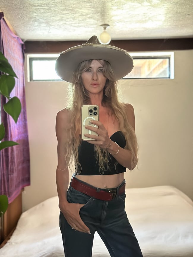 early 70s double-prong leather belt 