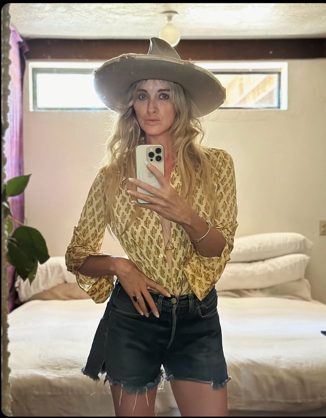 70s saguaro cactus blouse