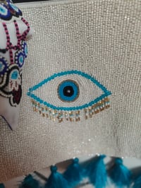 Image 3 of Evil eye protection silver bead bag and dream catcher headband