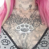 Image 1 of brass knuckle heart necklace *clear*