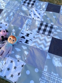 Image 1 of Monochrome and Grey Patchwork Mat
