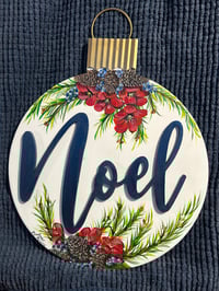 Image 2 of Noel Wooden Christmas Ornament Wall Plaque 
