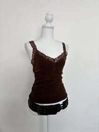 Image 1 of 00s Brown stretchy tank top // M 