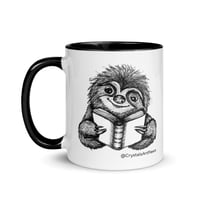 Image 4 of Book Reading Sloth Coffee Mug Line Art by CrystalsArtPaws