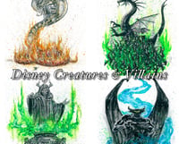 Image 1 of Disney Creatures and Villains- Art Print Selection 