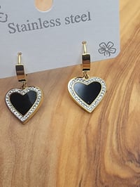 Image 3 of Gold heart shaped  earrings