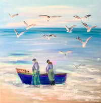 Image 1 of The Catch, original painting on canvas 