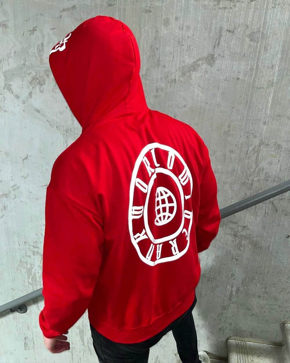 Image of RED WWR ZIP UP HOODIE