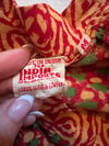 late 60s Indian hand blocked saffron gauze maxi dress