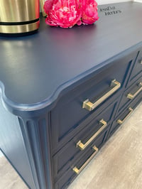 Image 7 of Stag Chateau Captain Chest of Drawers / Sideboard / TV Cabinet in Navy Blue