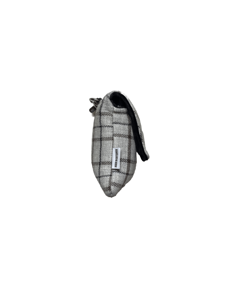 Grey Wool Check Range Finder Pouch