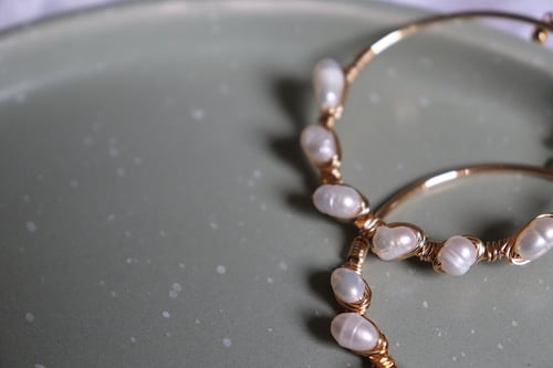 Image of Freshwater Pearl Hoops