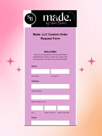 Custom Order Request