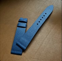 Image 3 of Light Blue French Grained Calfskin Watch Strap