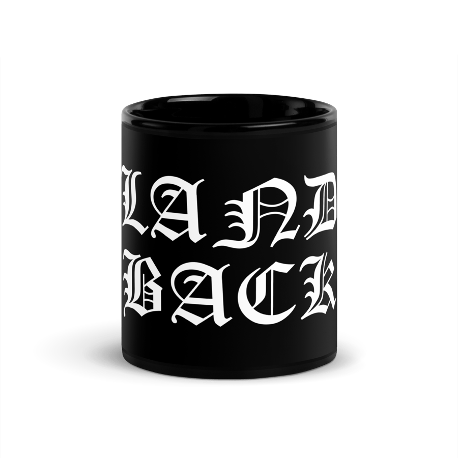 Image of Land Back Black Glossy Mug