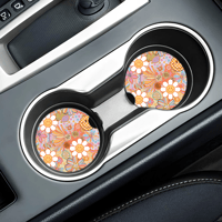 Image 2 of Retro Daisy Car Coasters - 2 pack