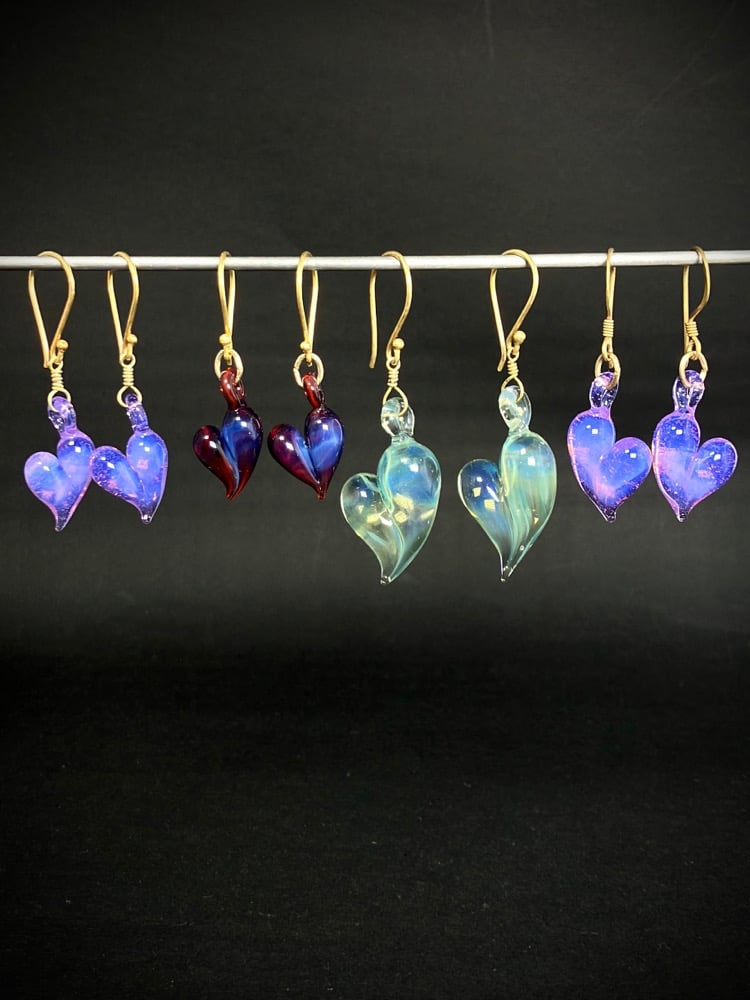 Mini Heart Earrings w/Vermeil Image 3