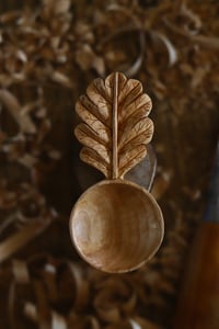 Image 2 of Oak leaf Coffee Scoop. 