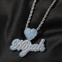 Image 4 of 18K Gold Plated Two Tone Name Heart Pendant(small)