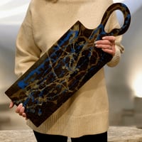 Image 1 of Large Dual-Sided Cutting & Serving Board - Artificial Stone + Wood Insert LY 63×22cm