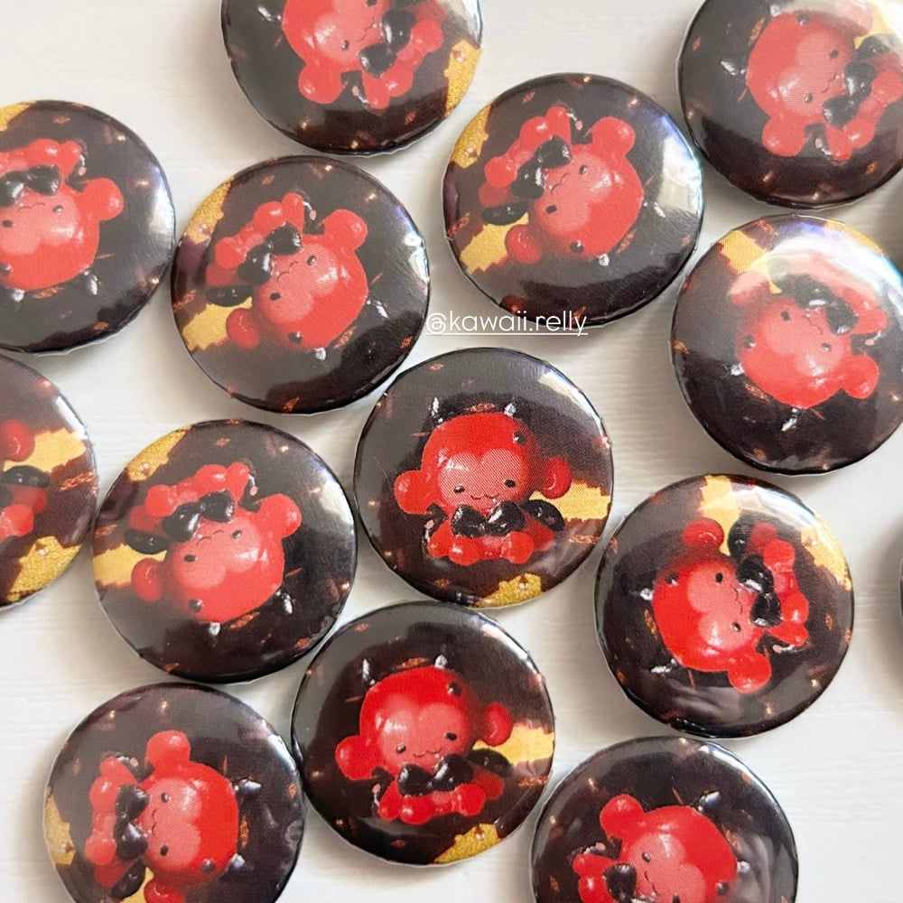 Image of Good vs Bad momo - button pin