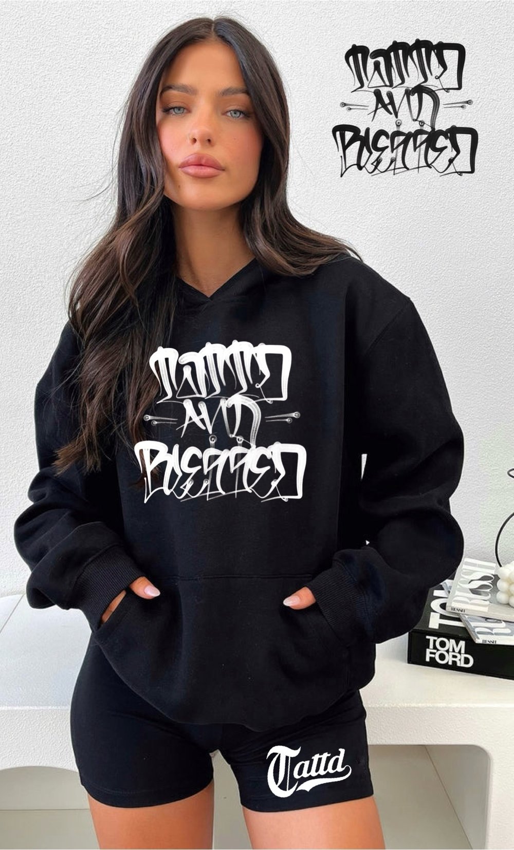 40% off!!! Tattd&Blessed black&white Hoodie!!! 