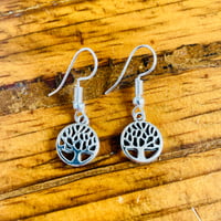 Image 3 of Set of 5 pairs tree of life Tibetan silver plated earrings