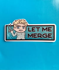 Image 1 of Trigun Stampede Knives “Let Me Merge” Bumper Sticker