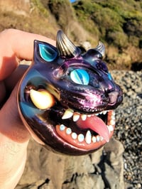 Image 1 of Electrumagenta Oni Cat Pendant # 3